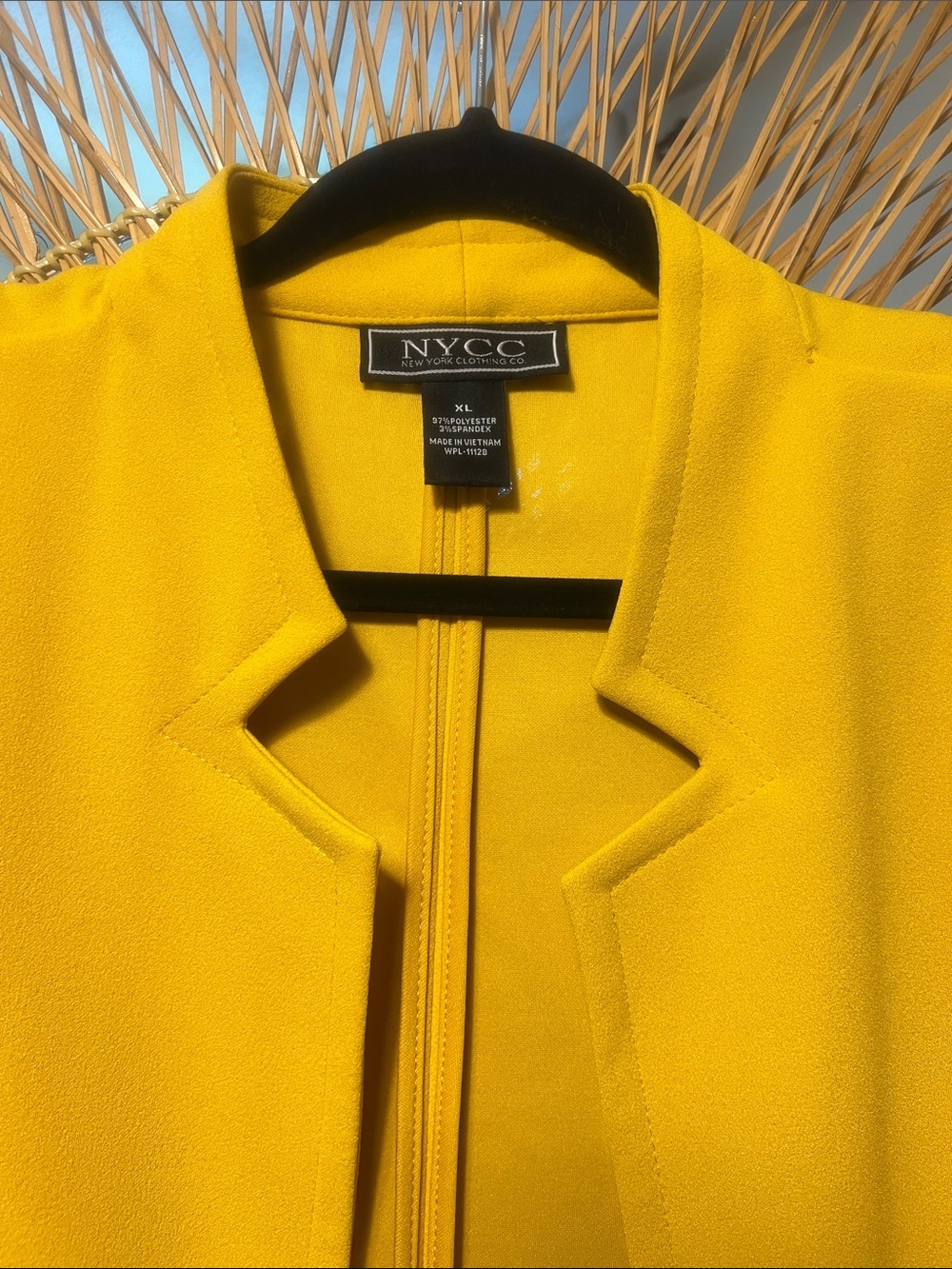 NY&C Women's Bright Mustard Open-Front Blazer Jacket - Picture 5 of 14